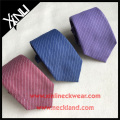 Étiquette privée en soie mélangée et viscose Skinny Stripe de cravate personnalisée